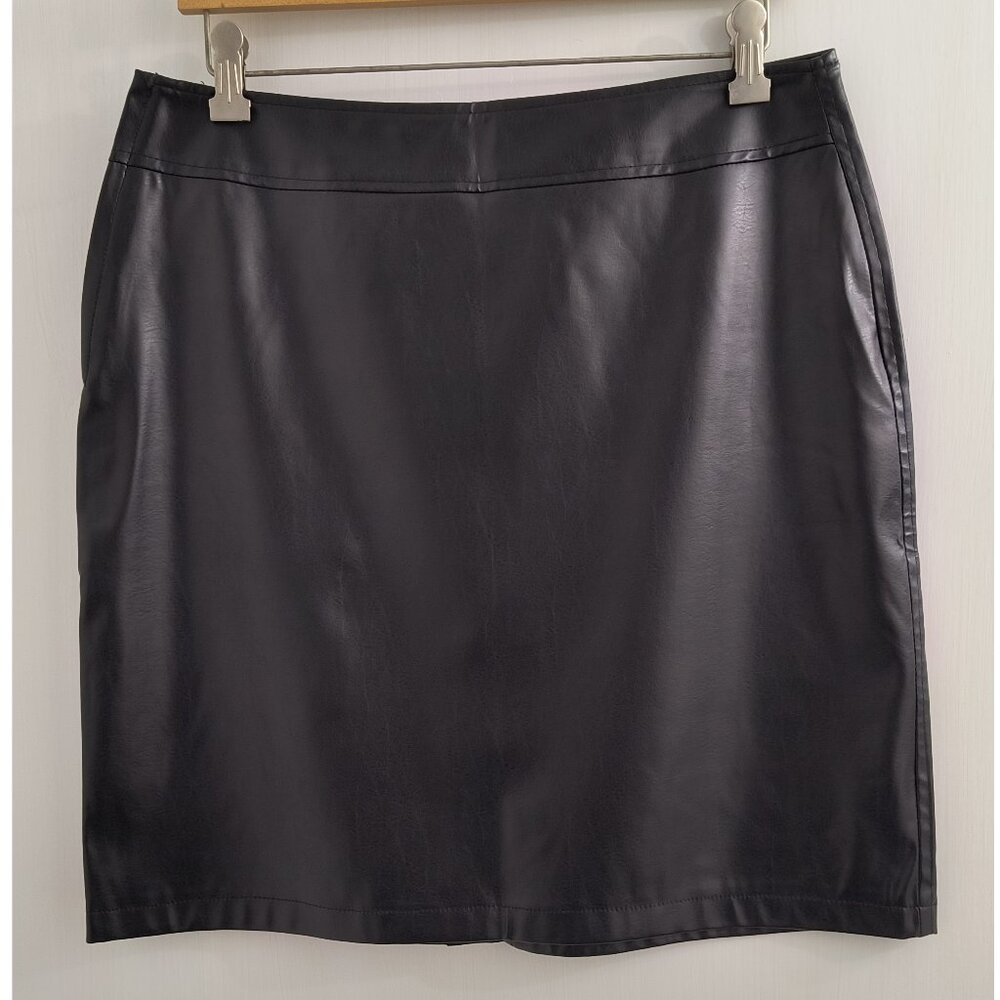 Vintage Y2K Xhilaration Black Soft Pleather Mini Skirt - Women's Size 12